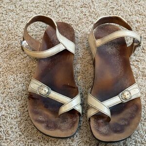 SAS Gold Strappy Sandals